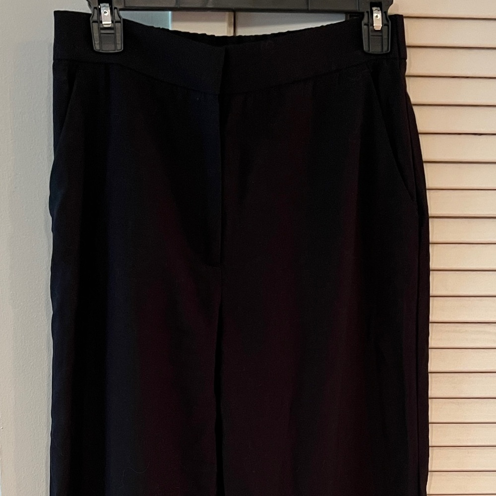 H&M Wide Side-Slit Black Pants Sz 6 - Picture 4 of 5